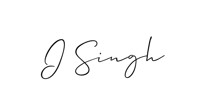 Make a beautiful signature design for name I Singh. With this signature (Allison_Script) style, you can create a handwritten signature for free. I Singh signature style 2 images and pictures png