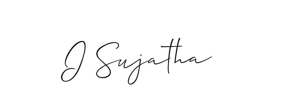 Make a beautiful signature design for name I Sujatha. With this signature (Allison_Script) style, you can create a handwritten signature for free. I Sujatha signature style 2 images and pictures png