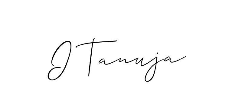 Design your own signature with our free online signature maker. With this signature software, you can create a handwritten (Allison_Script) signature for name I Tanuja. I Tanuja signature style 2 images and pictures png