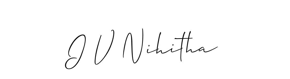 Create a beautiful signature design for name I V Nihitha. With this signature (Allison_Script) fonts, you can make a handwritten signature for free. I V Nihitha signature style 2 images and pictures png