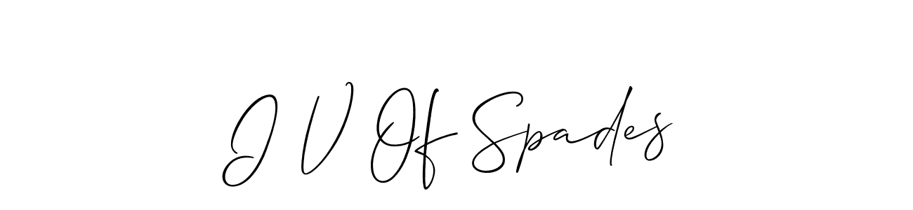 Design your own signature with our free online signature maker. With this signature software, you can create a handwritten (Allison_Script) signature for name I V Of Spades. I V Of Spades signature style 2 images and pictures png