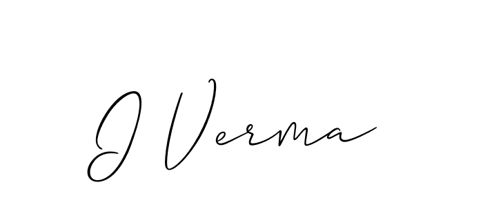 How to make I Verma signature? Allison_Script is a professional autograph style. Create handwritten signature for I Verma name. I Verma signature style 2 images and pictures png