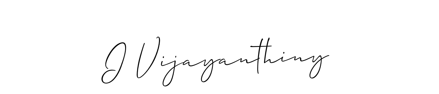 Use a signature maker to create a handwritten signature online. With this signature software, you can design (Allison_Script) your own signature for name I Vijayanthiny. I Vijayanthiny signature style 2 images and pictures png