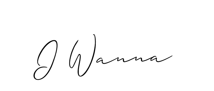 How to make I Wanna name signature. Use Allison_Script style for creating short signs online. This is the latest handwritten sign. I Wanna signature style 2 images and pictures png