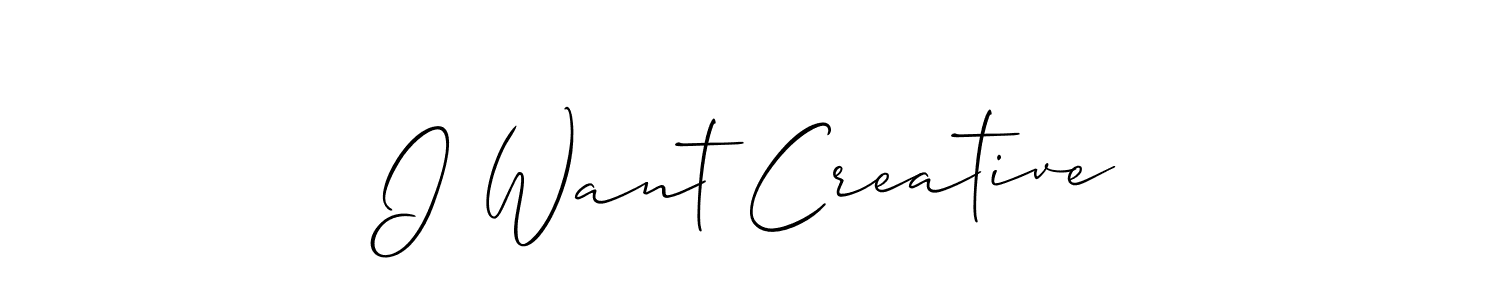 Allison_Script is a professional signature style that is perfect for those who want to add a touch of class to their signature. It is also a great choice for those who want to make their signature more unique. Get I Want Creative name to fancy signature for free. I Want Creative signature style 2 images and pictures png