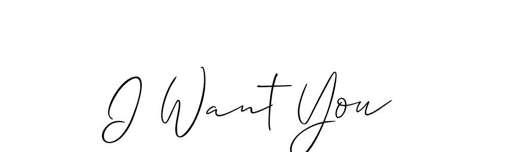 It looks lik you need a new signature style for name I Want You. Design unique handwritten (Allison_Script) signature with our free signature maker in just a few clicks. I Want You signature style 2 images and pictures png