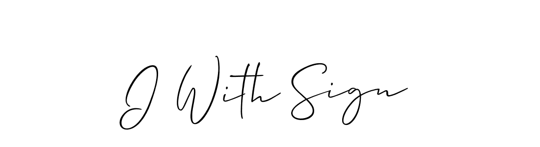 How to make I With Sign name signature. Use Allison_Script style for creating short signs online. This is the latest handwritten sign. I With Sign signature style 2 images and pictures png