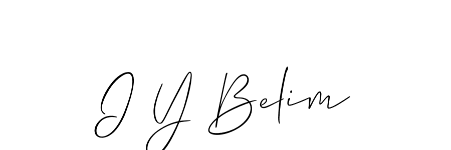 The best way (Allison_Script) to make a short signature is to pick only two or three words in your name. The name I Y Belim include a total of six letters. For converting this name. I Y Belim signature style 2 images and pictures png