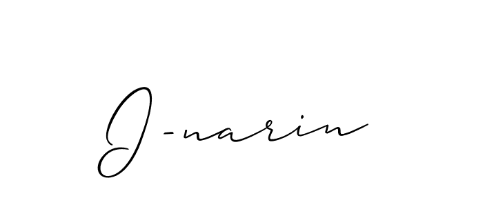 How to make I-narin name signature. Use Allison_Script style for creating short signs online. This is the latest handwritten sign. I-narin signature style 2 images and pictures png