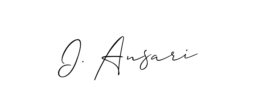 The best way (Allison_Script) to make a short signature is to pick only two or three words in your name. The name I. Ansari include a total of six letters. For converting this name. I. Ansari signature style 2 images and pictures png