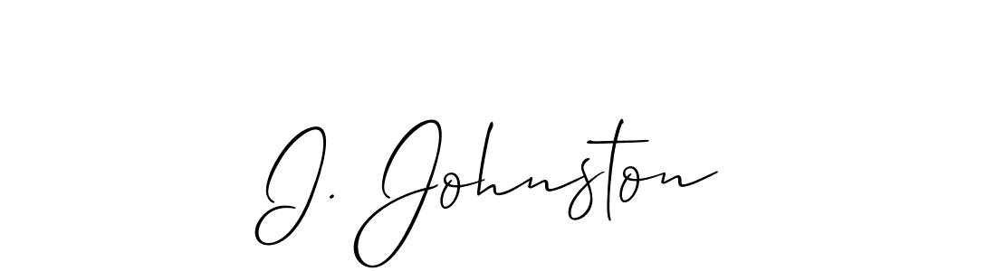 How to make I. Johnston name signature. Use Allison_Script style for creating short signs online. This is the latest handwritten sign. I. Johnston signature style 2 images and pictures png