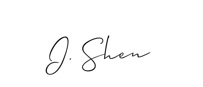 Make a short I. Shen signature style. Manage your documents anywhere anytime using Allison_Script. Create and add eSignatures, submit forms, share and send files easily. I. Shen signature style 2 images and pictures png