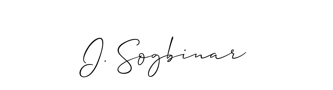 Create a beautiful signature design for name I. Sogbinar. With this signature (Allison_Script) fonts, you can make a handwritten signature for free. I. Sogbinar signature style 2 images and pictures png