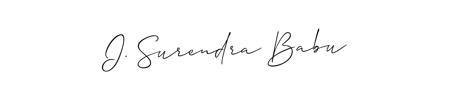 Also You can easily find your signature by using the search form. We will create I. Surendra Babu name handwritten signature images for you free of cost using Allison_Script sign style. I. Surendra Babu signature style 2 images and pictures png