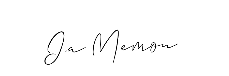 It looks lik you need a new signature style for name I.a Memon. Design unique handwritten (Allison_Script) signature with our free signature maker in just a few clicks. I.a Memon signature style 2 images and pictures png