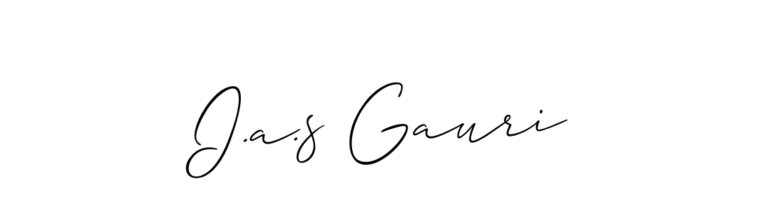 It looks lik you need a new signature style for name I.a.s Gauri. Design unique handwritten (Allison_Script) signature with our free signature maker in just a few clicks. I.a.s Gauri signature style 2 images and pictures png