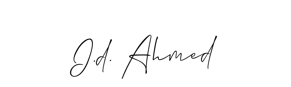 Use a signature maker to create a handwritten signature online. With this signature software, you can design (Allison_Script) your own signature for name I.d. Ahmed. I.d. Ahmed signature style 2 images and pictures png