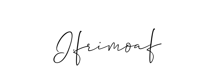 if you are searching for the best signature style for your name I.frimoaf. so please give up your signature search. here we have designed multiple signature styles  using Allison_Script. I.frimoaf signature style 2 images and pictures png