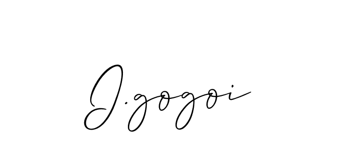 How to make I.gogoi name signature. Use Allison_Script style for creating short signs online. This is the latest handwritten sign. I.gogoi signature style 2 images and pictures png