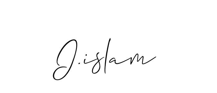 if you are searching for the best signature style for your name I.islam. so please give up your signature search. here we have designed multiple signature styles  using Allison_Script. I.islam signature style 2 images and pictures png