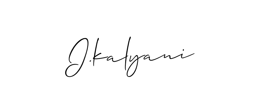 Also we have I.kalyani name is the best signature style. Create professional handwritten signature collection using Allison_Script autograph style. I.kalyani signature style 2 images and pictures png