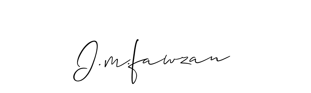 Allison_Script is a professional signature style that is perfect for those who want to add a touch of class to their signature. It is also a great choice for those who want to make their signature more unique. Get I.m.fawzan name to fancy signature for free. I.m.fawzan signature style 2 images and pictures png