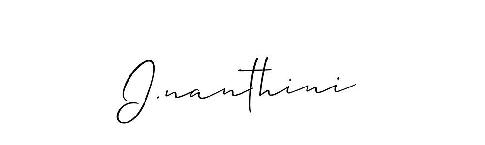 How to make I.nanthini signature? Allison_Script is a professional autograph style. Create handwritten signature for I.nanthini name. I.nanthini signature style 2 images and pictures png