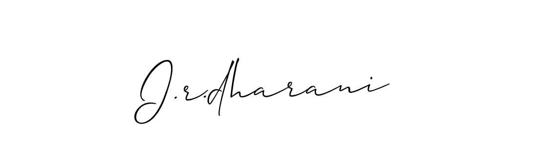 Allison_Script is a professional signature style that is perfect for those who want to add a touch of class to their signature. It is also a great choice for those who want to make their signature more unique. Get I.r.dharani name to fancy signature for free. I.r.dharani signature style 2 images and pictures png