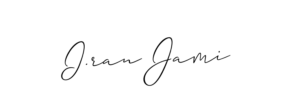 Create a beautiful signature design for name I.ran Jami. With this signature (Allison_Script) fonts, you can make a handwritten signature for free. I.ran Jami signature style 2 images and pictures png