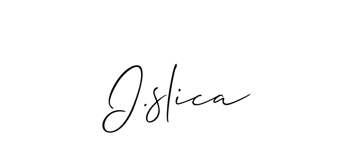 It looks lik you need a new signature style for name I.slica. Design unique handwritten (Allison_Script) signature with our free signature maker in just a few clicks. I.slica signature style 2 images and pictures png