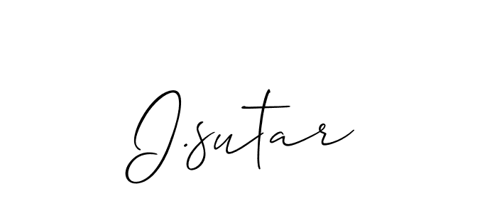 The best way (Allison_Script) to make a short signature is to pick only two or three words in your name. The name I.sutar include a total of six letters. For converting this name. I.sutar signature style 2 images and pictures png