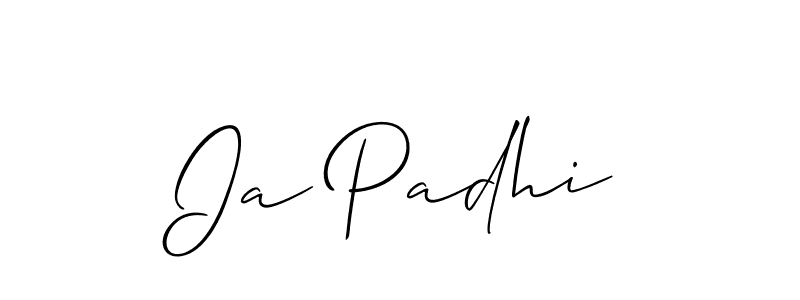 How to make Ia Padhi name signature. Use Allison_Script style for creating short signs online. This is the latest handwritten sign. Ia Padhi signature style 2 images and pictures png