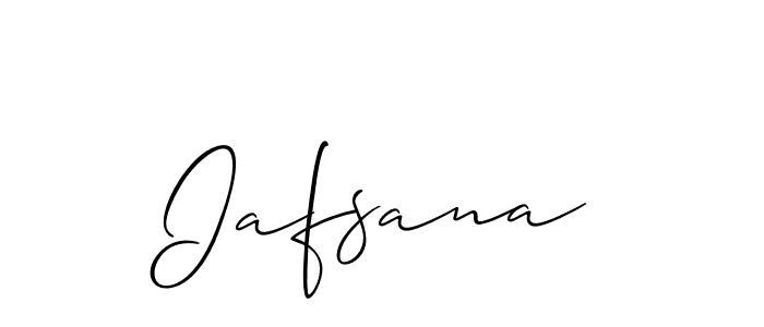 Use a signature maker to create a handwritten signature online. With this signature software, you can design (Allison_Script) your own signature for name Iafsana. Iafsana signature style 2 images and pictures png