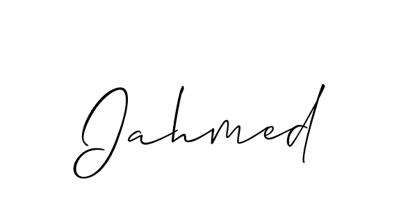 Use a signature maker to create a handwritten signature online. With this signature software, you can design (Allison_Script) your own signature for name Iahmed. Iahmed signature style 2 images and pictures png