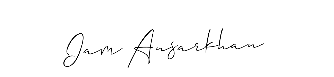 Similarly Allison_Script is the best handwritten signature design. Signature creator online .You can use it as an online autograph creator for name Iam Ansarkhan. Iam Ansarkhan signature style 2 images and pictures png