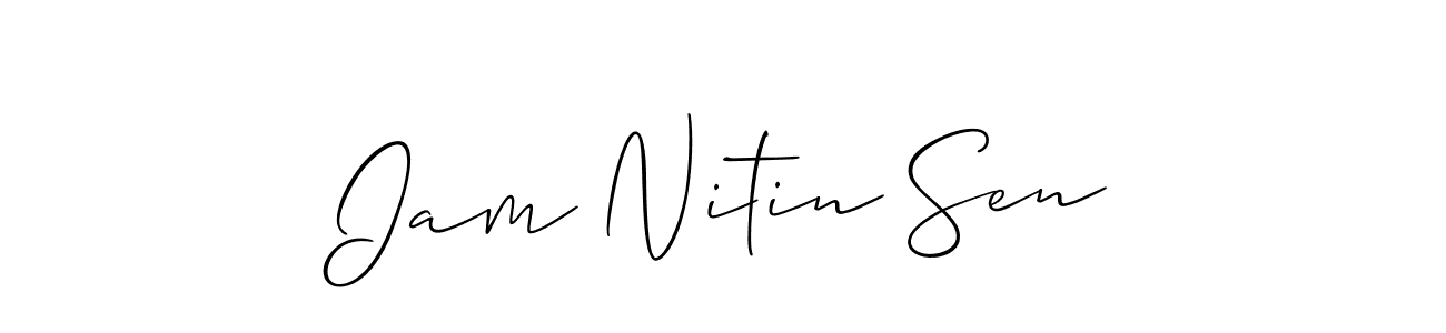 How to Draw Iam Nitin Sen signature style? Allison_Script is a latest design signature styles for name Iam Nitin Sen. Iam Nitin Sen signature style 2 images and pictures png