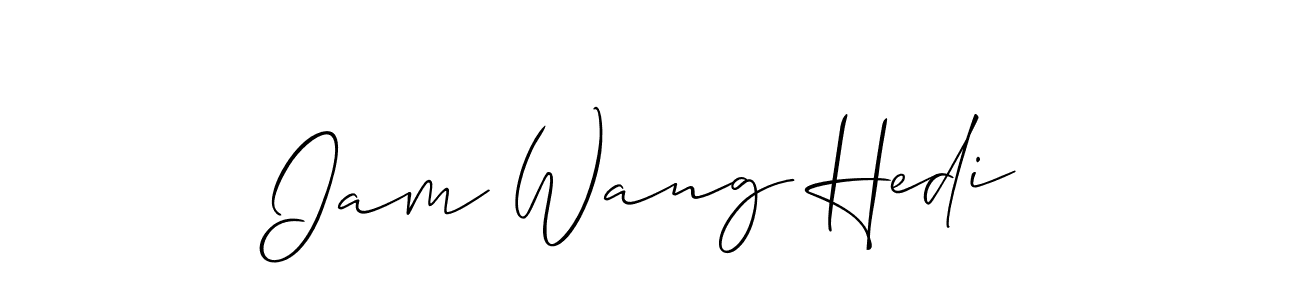 It looks lik you need a new signature style for name Iam Wang Hedi. Design unique handwritten (Allison_Script) signature with our free signature maker in just a few clicks. Iam Wang Hedi signature style 2 images and pictures png