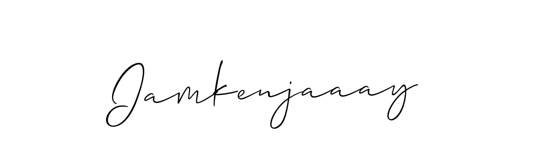 Use a signature maker to create a handwritten signature online. With this signature software, you can design (Allison_Script) your own signature for name Iamkenjaaay. Iamkenjaaay signature style 2 images and pictures png