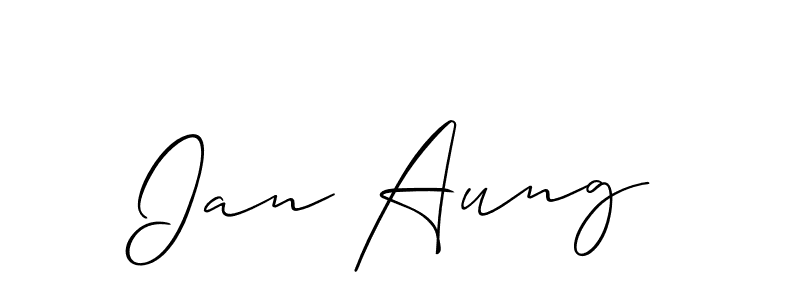 Best and Professional Signature Style for Ian Aung. Allison_Script Best Signature Style Collection. Ian Aung signature style 2 images and pictures png