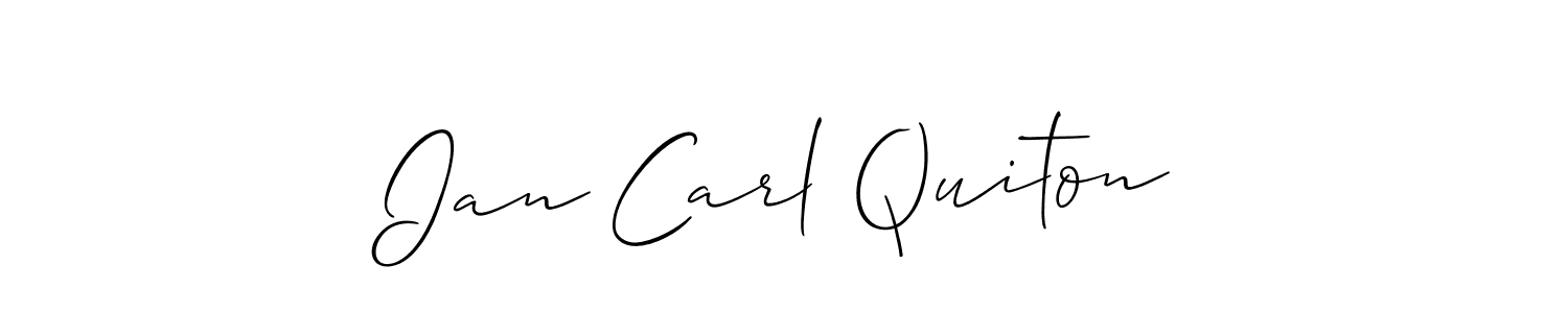 Also we have Ian Carl Quiton name is the best signature style. Create professional handwritten signature collection using Allison_Script autograph style. Ian Carl Quiton signature style 2 images and pictures png