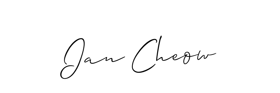 Make a beautiful signature design for name Ian Cheow. With this signature (Allison_Script) style, you can create a handwritten signature for free. Ian Cheow signature style 2 images and pictures png