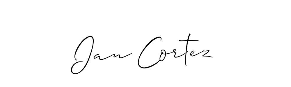 You should practise on your own different ways (Allison_Script) to write your name (Ian Cortez) in signature. don't let someone else do it for you. Ian Cortez signature style 2 images and pictures png