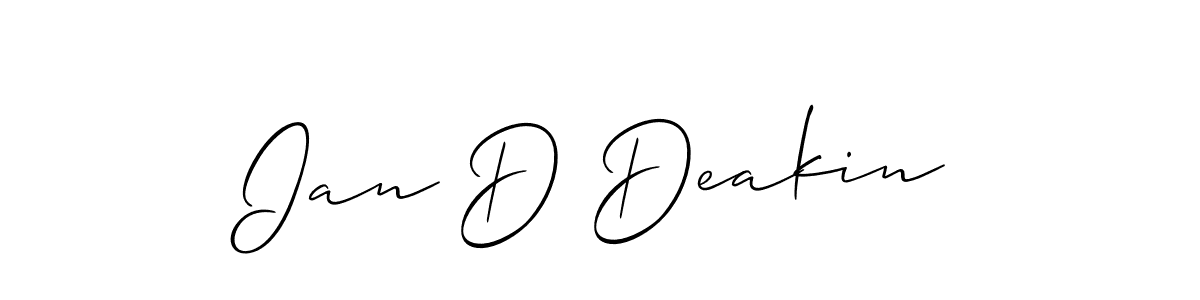 You should practise on your own different ways (Allison_Script) to write your name (Ian D Deakin) in signature. don't let someone else do it for you. Ian D Deakin signature style 2 images and pictures png