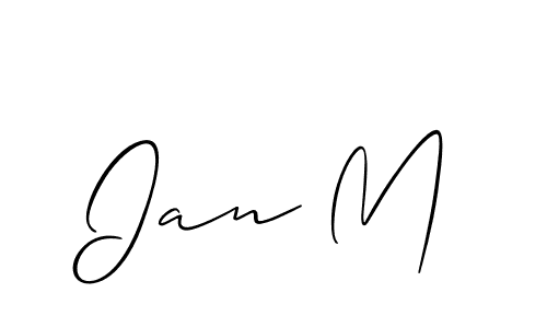 You should practise on your own different ways (Allison_Script) to write your name (Ian M) in signature. don't let someone else do it for you. Ian M signature style 2 images and pictures png