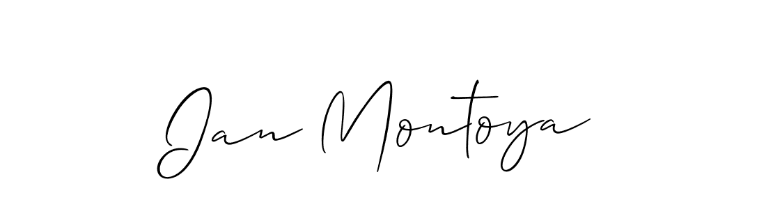 You should practise on your own different ways (Allison_Script) to write your name (Ian Montoya) in signature. don't let someone else do it for you. Ian Montoya signature style 2 images and pictures png