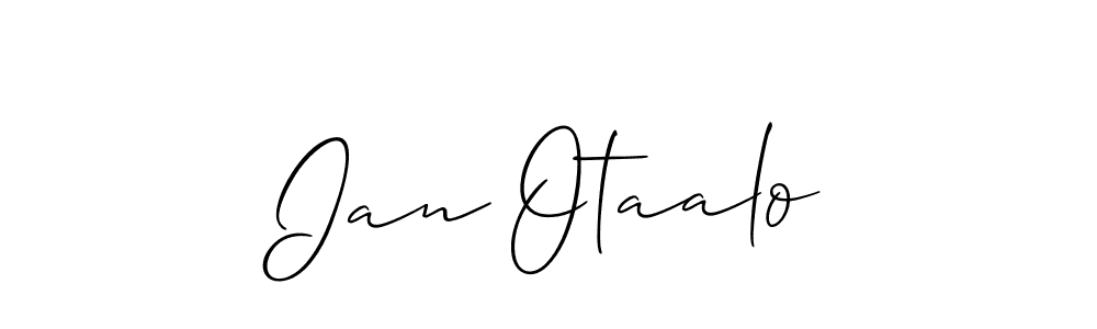Make a beautiful signature design for name Ian Otaalo. With this signature (Allison_Script) style, you can create a handwritten signature for free. Ian Otaalo signature style 2 images and pictures png