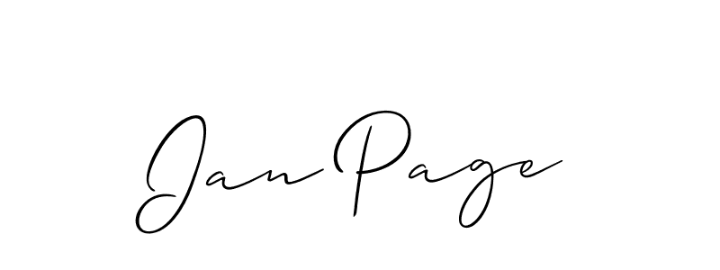 Create a beautiful signature design for name Ian Page. With this signature (Allison_Script) fonts, you can make a handwritten signature for free. Ian Page signature style 2 images and pictures png