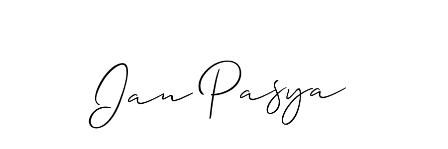 Create a beautiful signature design for name Ian Pasya. With this signature (Allison_Script) fonts, you can make a handwritten signature for free. Ian Pasya signature style 2 images and pictures png