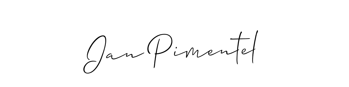 if you are searching for the best signature style for your name Ian Pimentel. so please give up your signature search. here we have designed multiple signature styles  using Allison_Script. Ian Pimentel signature style 2 images and pictures png