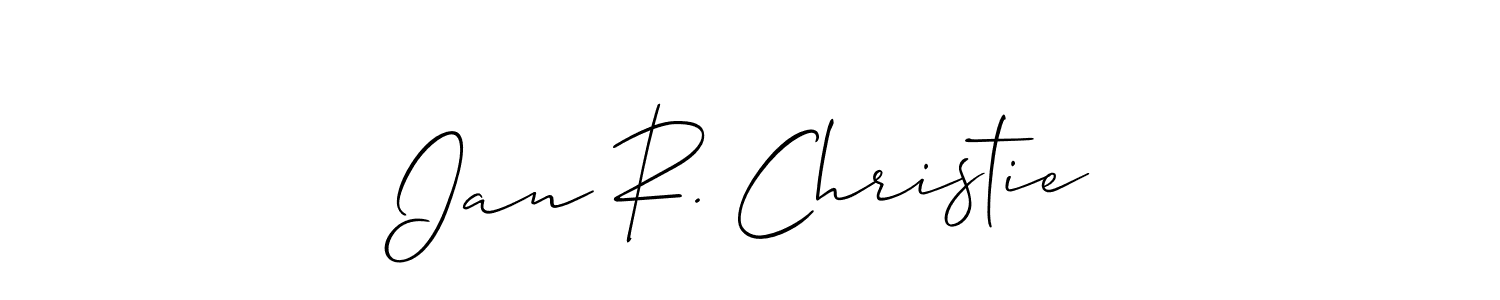 You should practise on your own different ways (Allison_Script) to write your name (Ian R. Christie) in signature. don't let someone else do it for you. Ian R. Christie signature style 2 images and pictures png